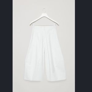 COS cropped wide leg culotte trousers sz 10 white